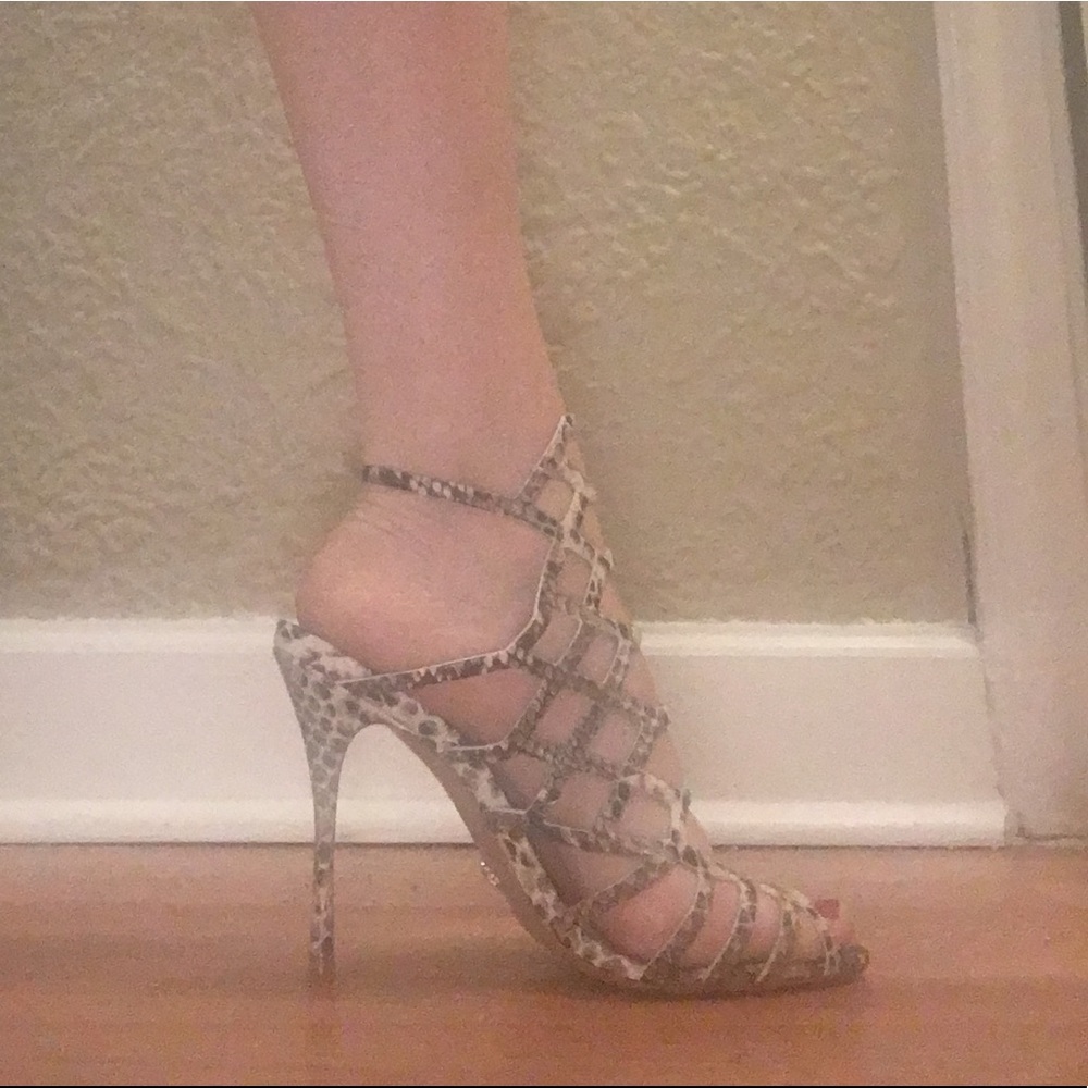 Schutz snake skin heels
